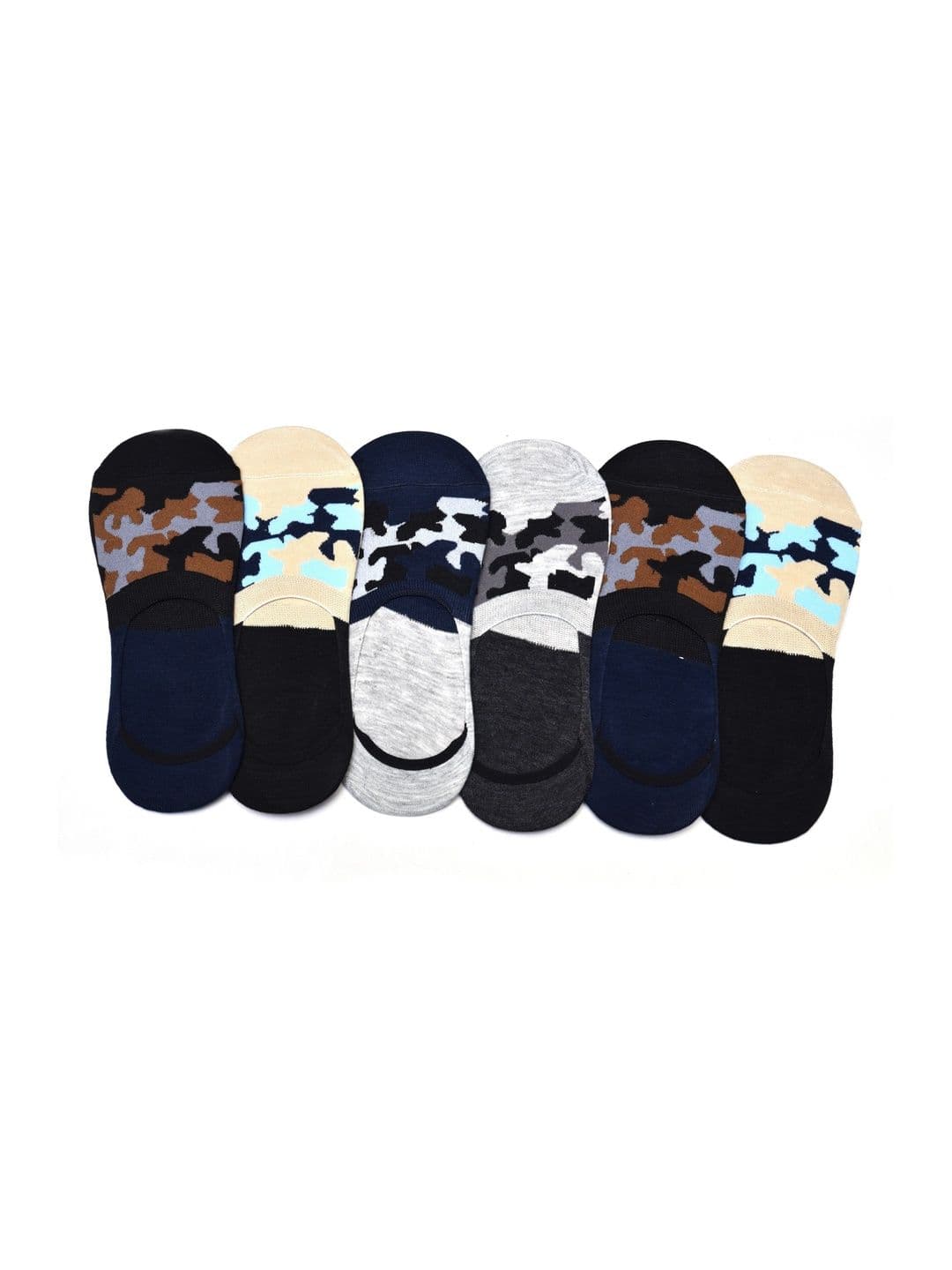 VIPUN Men Pack of 6 Cotton Patterned Shoe Liners Socks - view 1