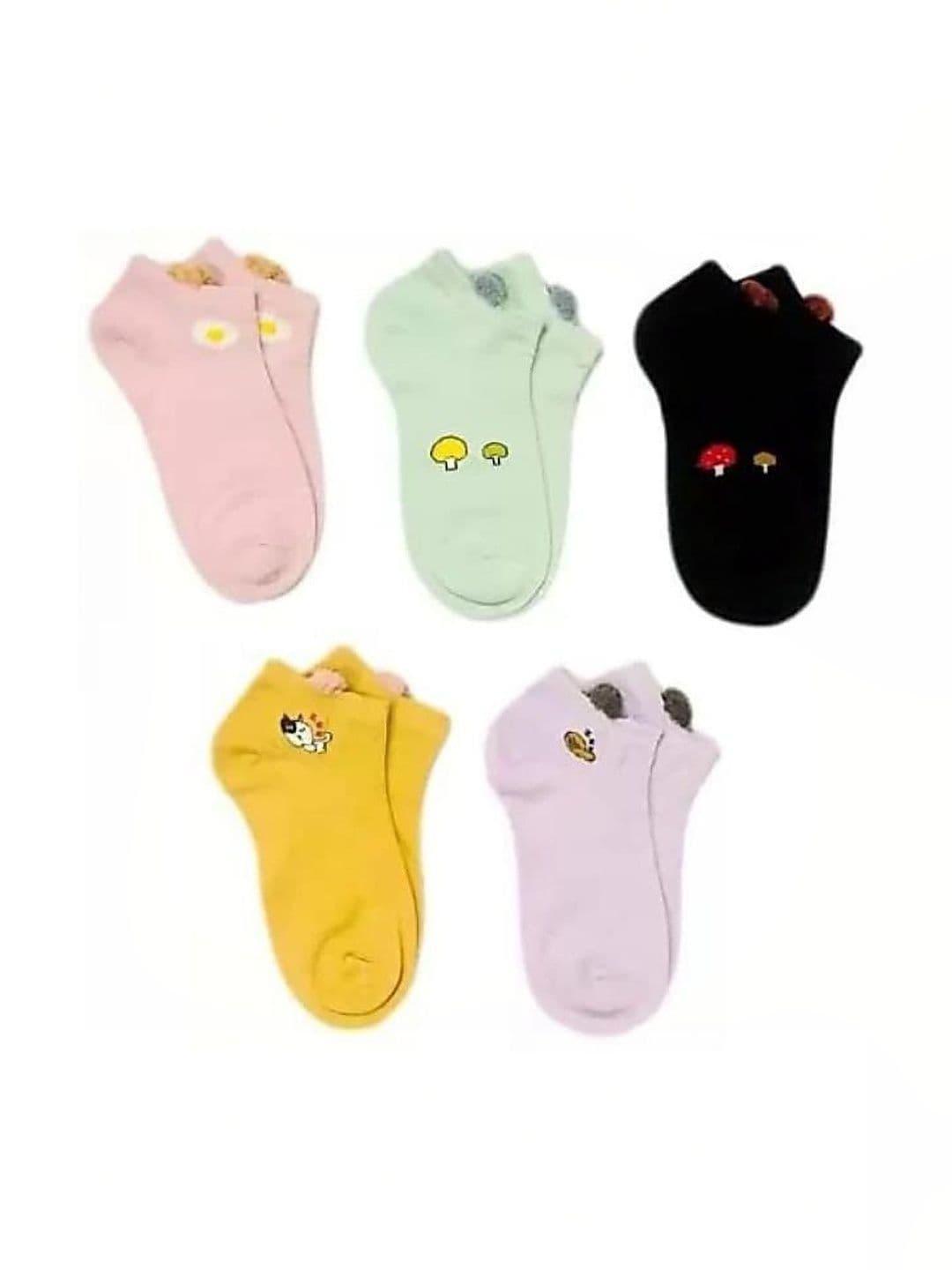 GARUN Unisex Pack of 5 Cotton Patterned Ankle Length Socks - view 1