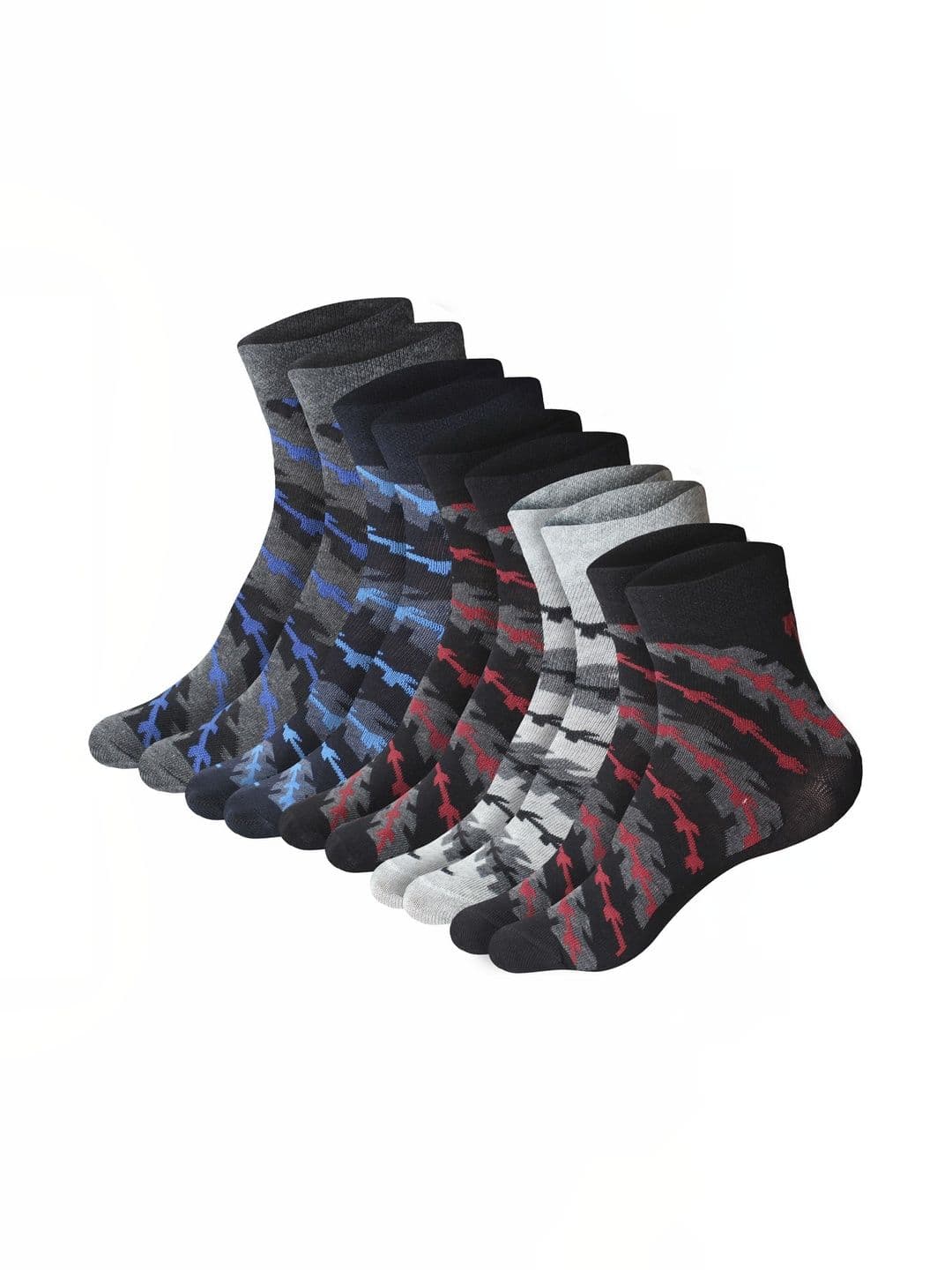 GARUN Men Pack of 5 Cotton Patterned Above Ankle Socks - view 1