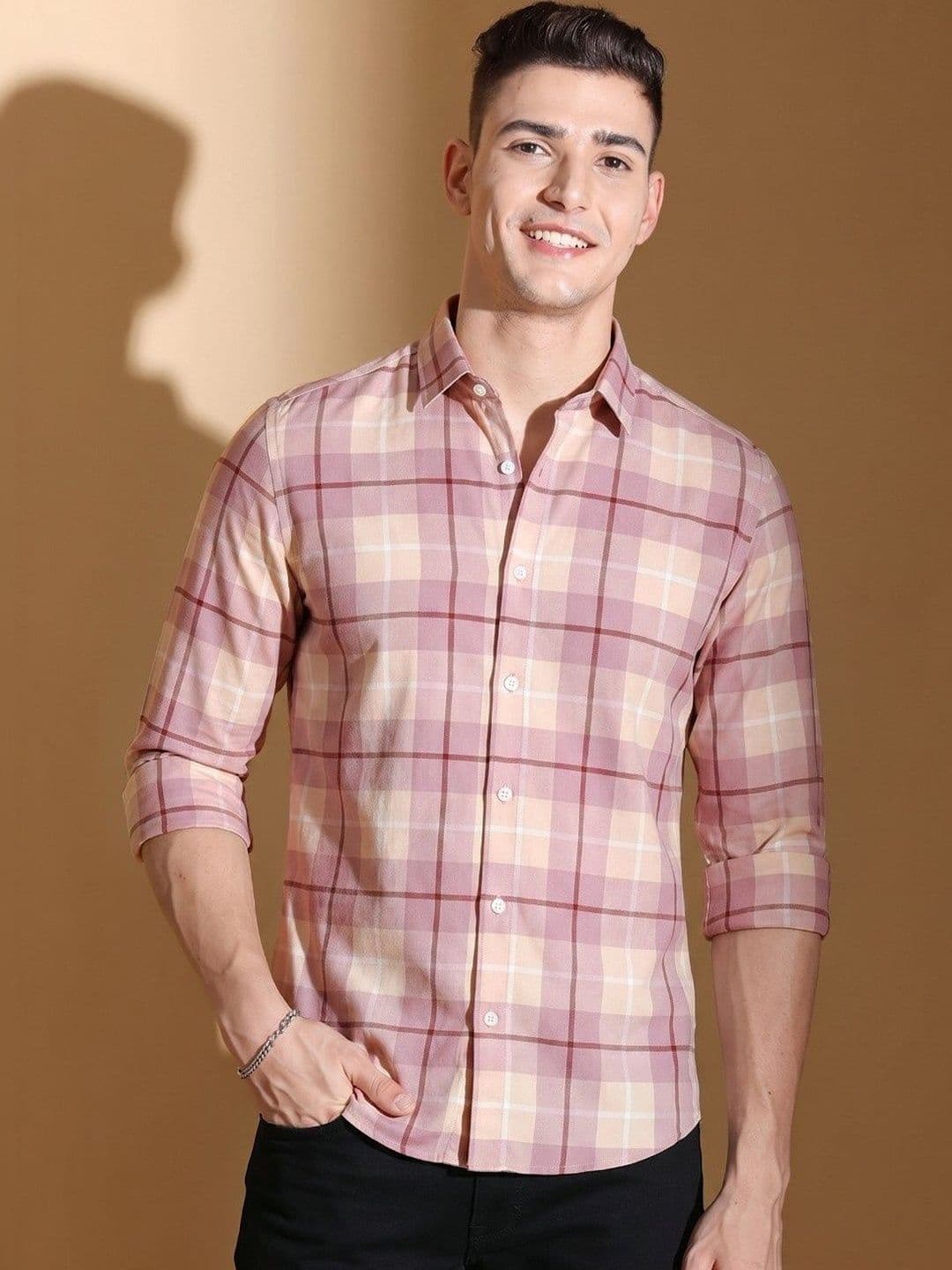 VELKYNOX Men Comfort Slim Fit Checked Casual Shirt - view 1