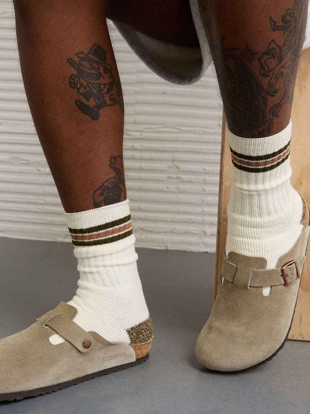 AMERICAN EAGLE OUTFITTERS Men Cotton Striped Calf Length Socks - view 1