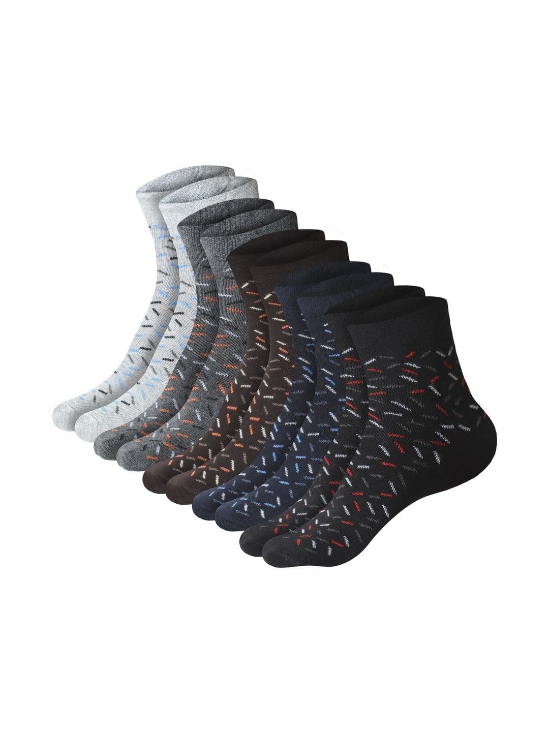 VIPUN Men Pack of 5 Cotton Patterned Ankle Length Socks - view 1