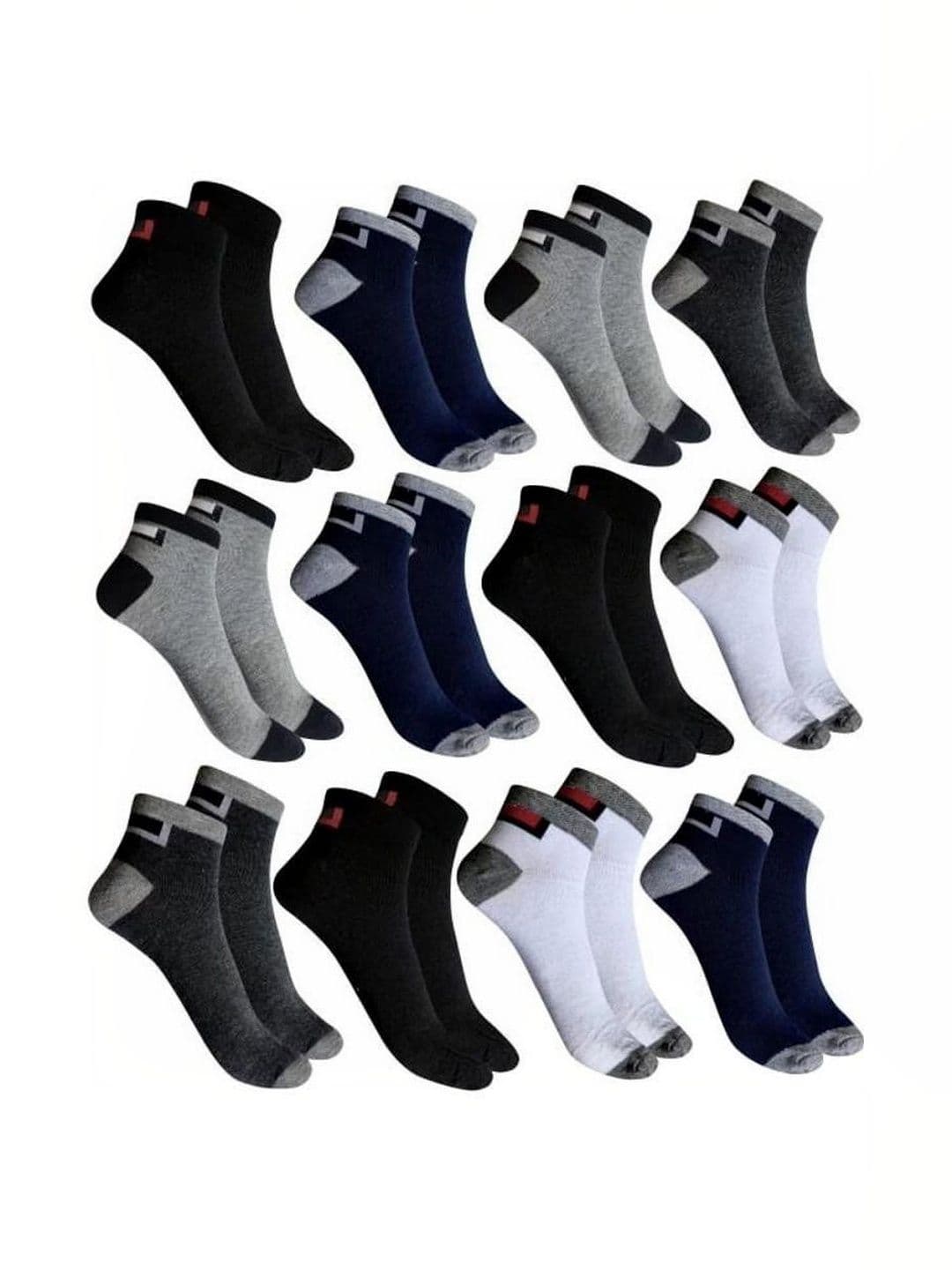 VIPUN Men Cotton Colourblocked Ankle Length Socks - view 1