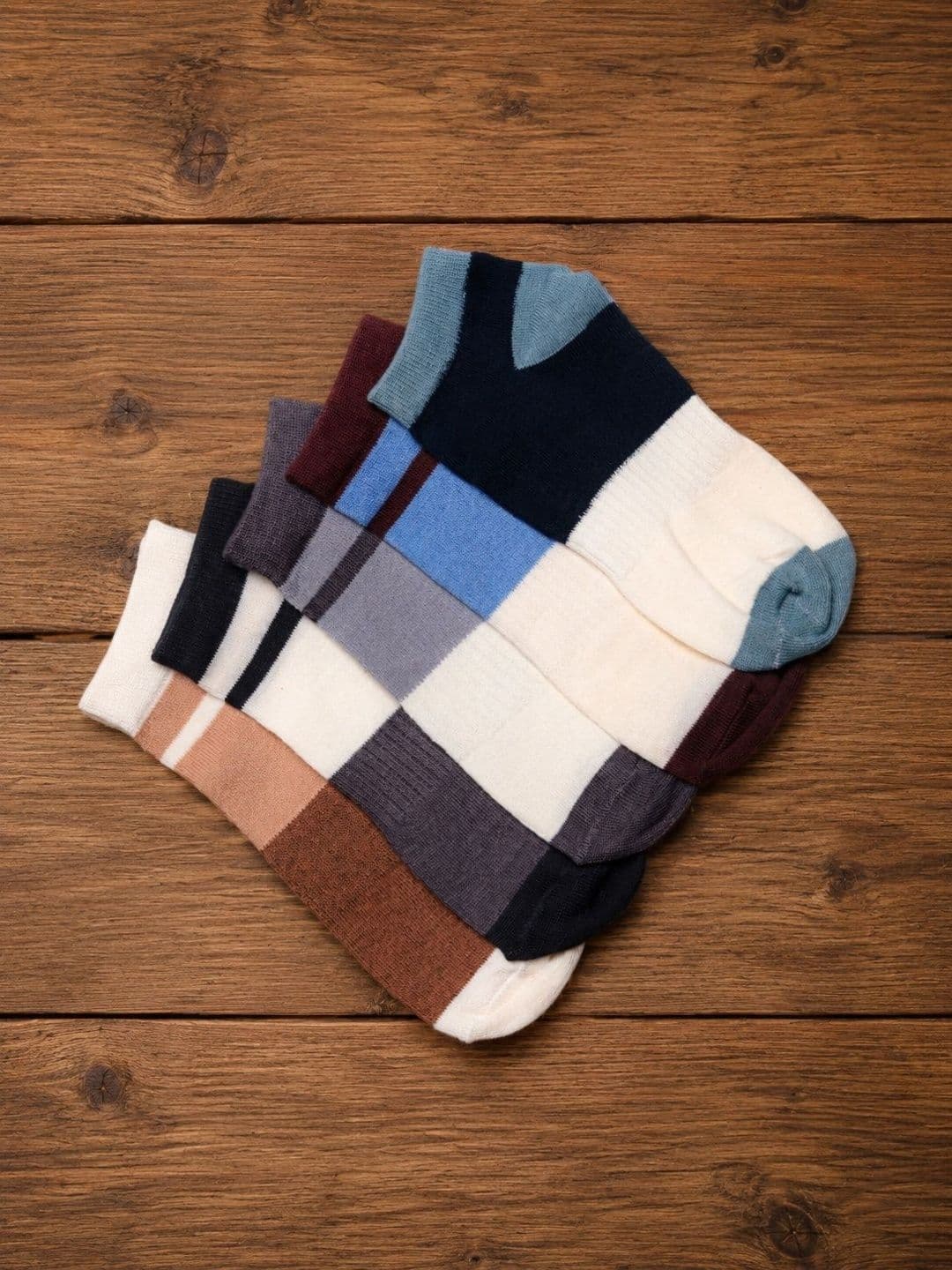 Sloxie Unisex Pack of 5 Cotton Colourblocked Above Ankle Socks - view 1