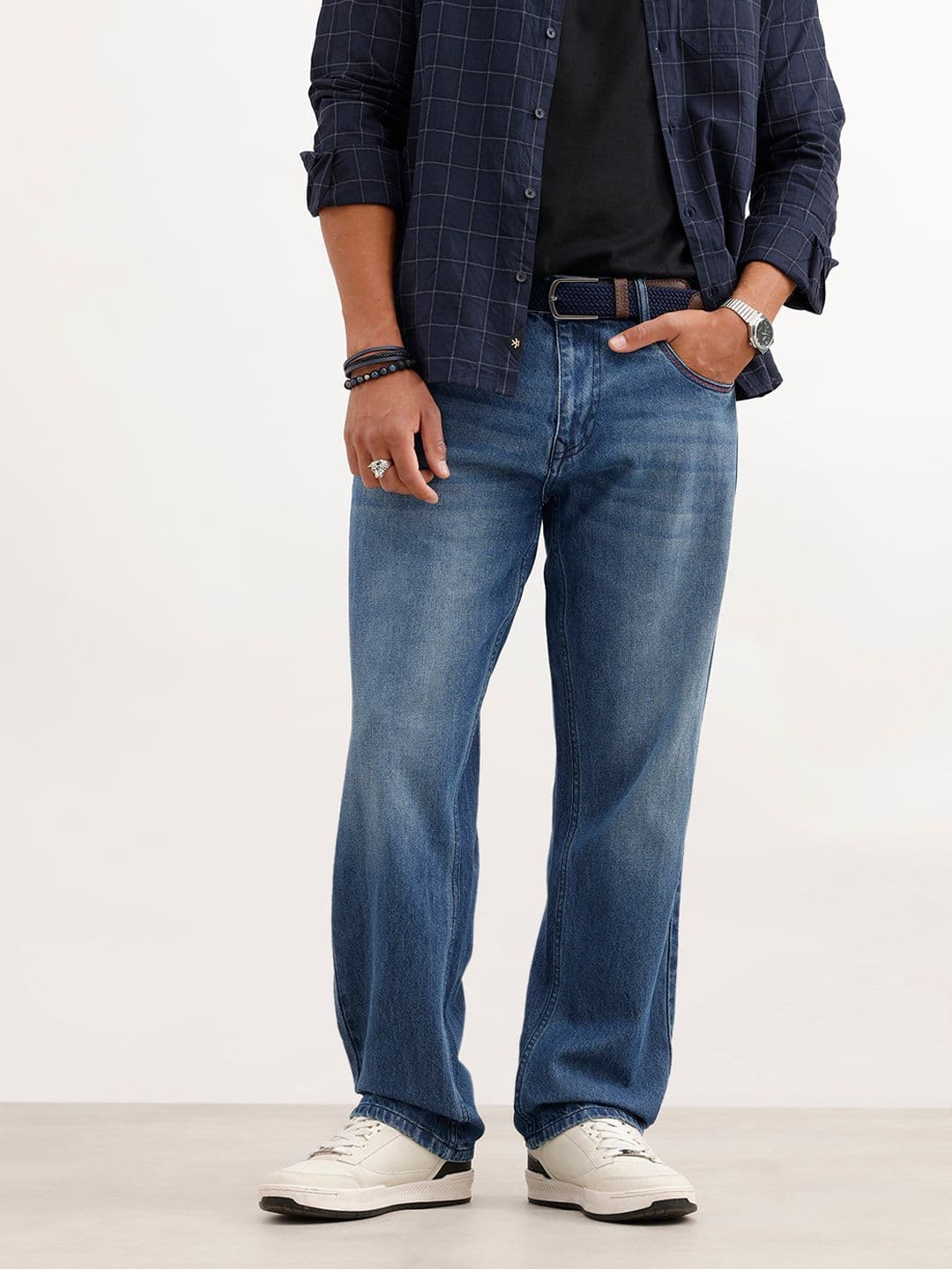 WROGN Men Anti Fit Light Fade Pure Cotton Jeans - view 1