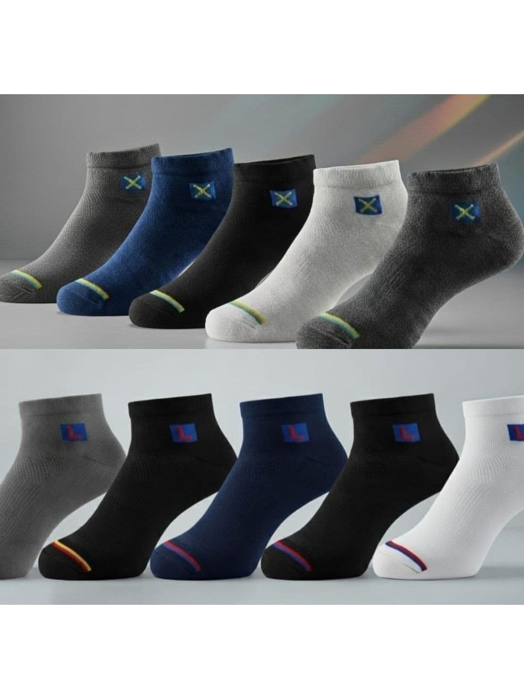 VIPUN Men Pack of 10 Cotton Ankle Length Socks - view 1
