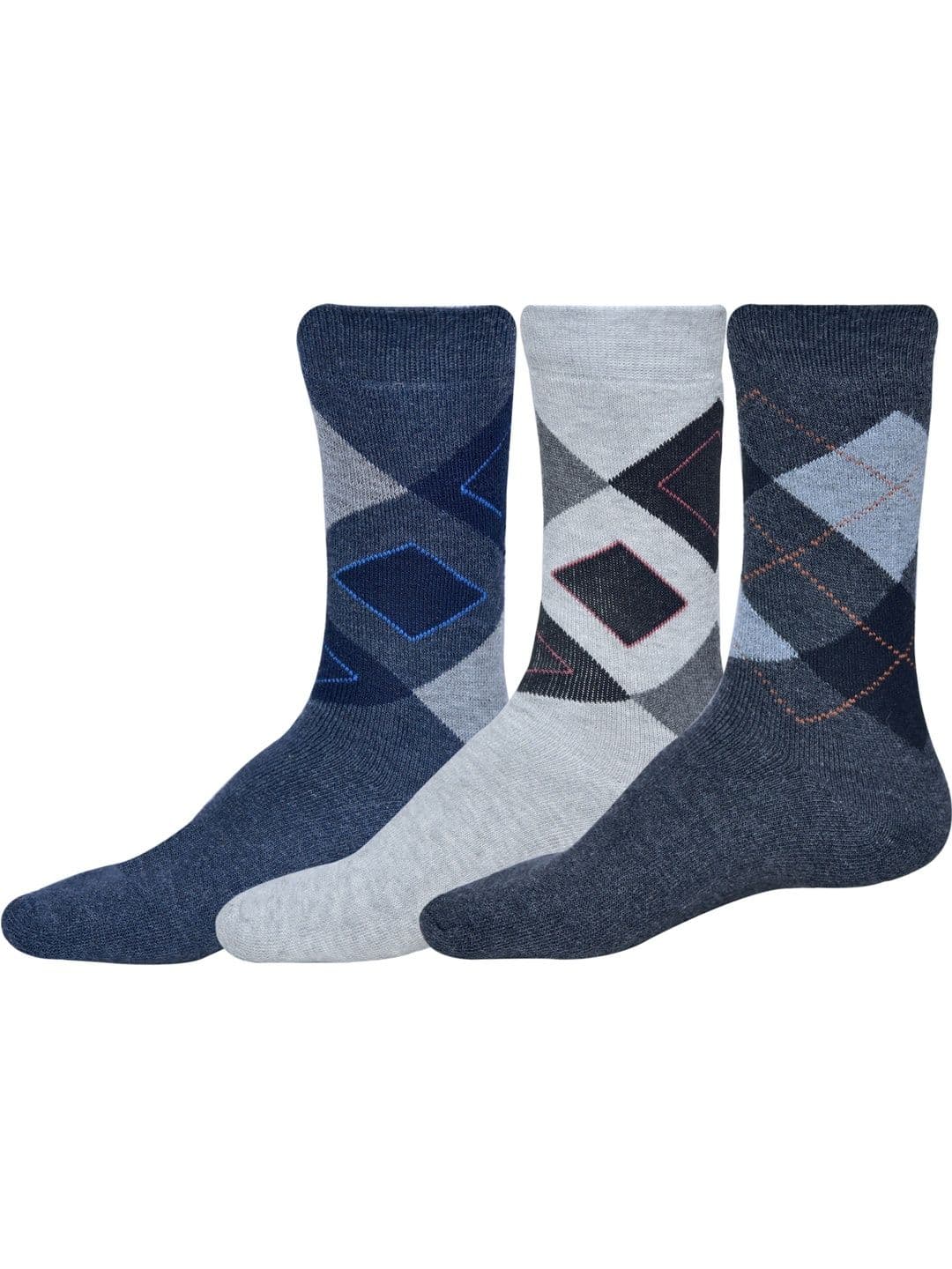 VIPUN Men Pack of 3 Patterned Calf Length Socks - view 1