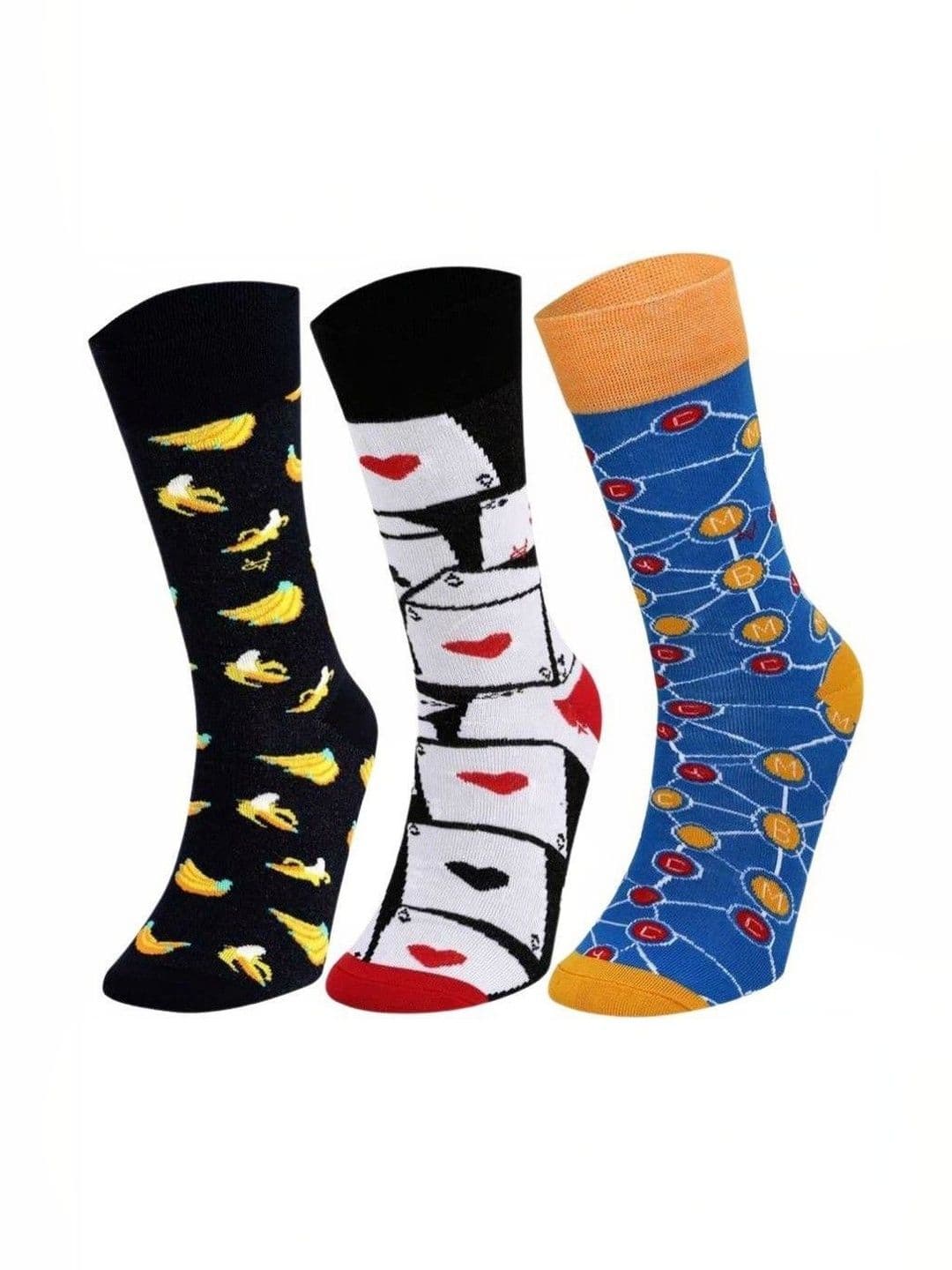 GARUN Men Pack of 3 Cotton Patterned Calf Length Socks - view 1