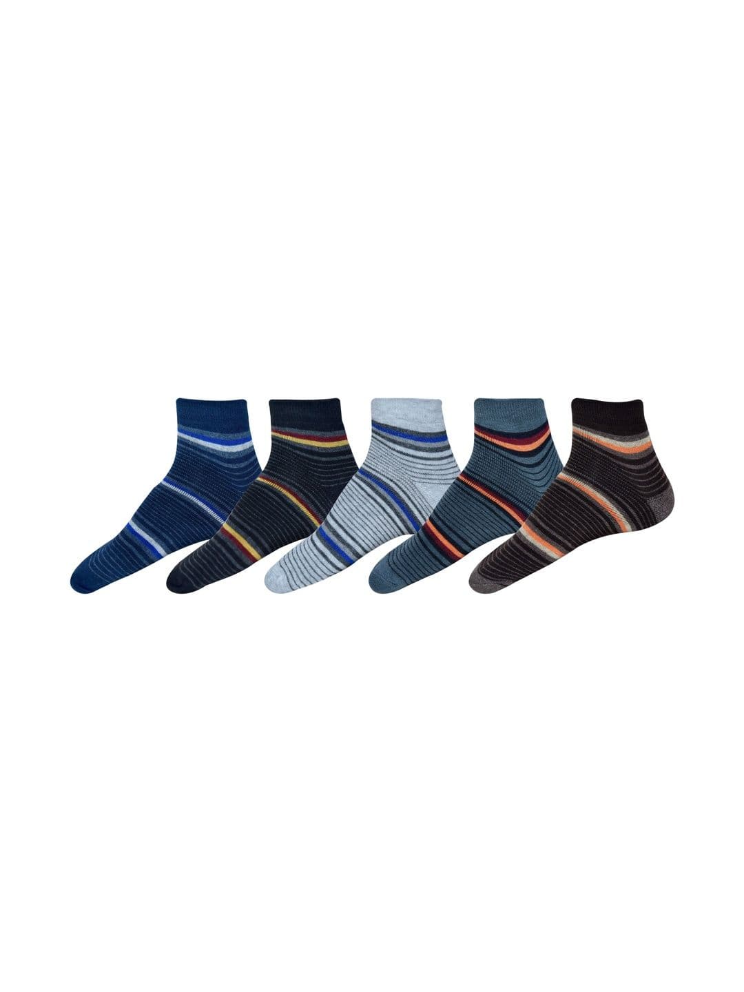 GARUN Men Pack of 5 Cotton Striped Ankle Length Socks - view 1