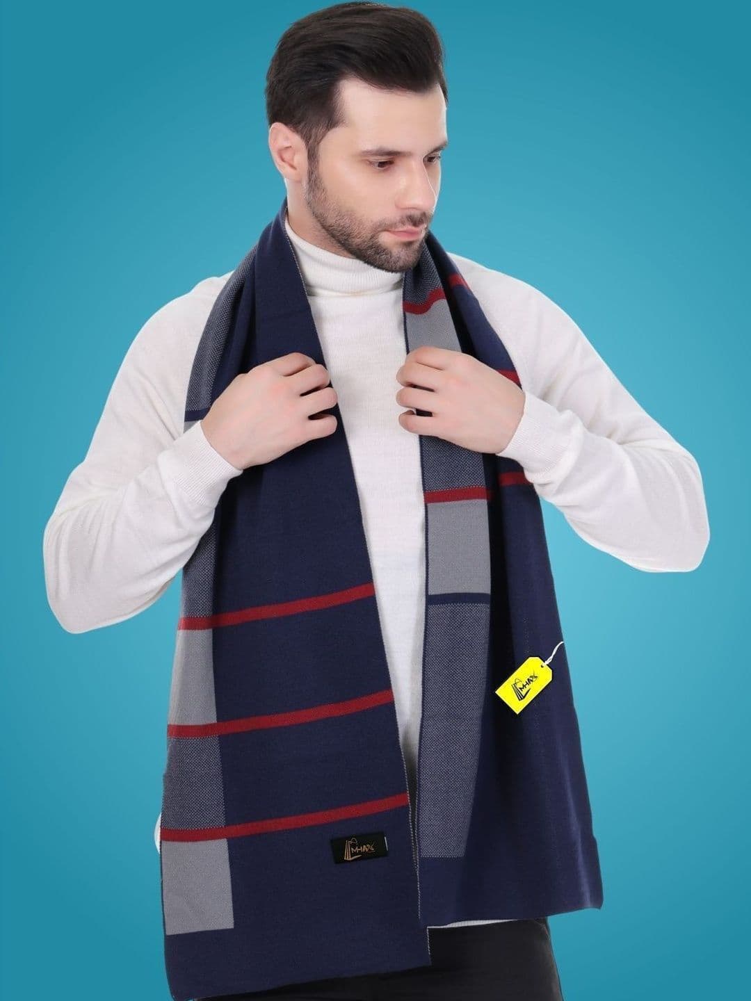 MHAX Men Checked Merino Wool Mufflers - view 1