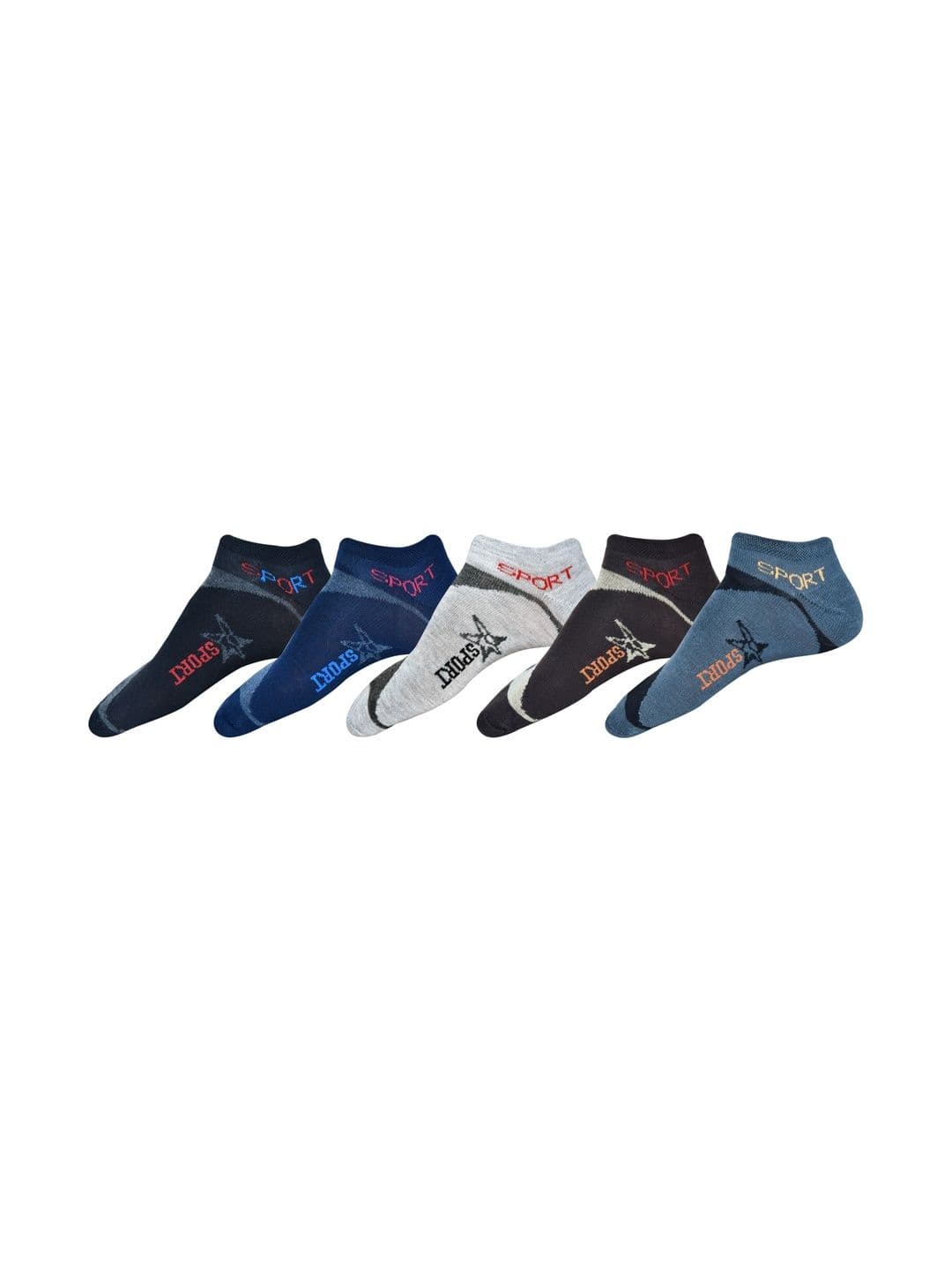 GARUN Men Pack of 5 Cotton Patterned Shoe Liners Socks - view 1