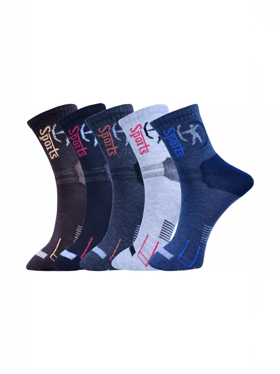 GARUN Men Pack of 5 Cotton Patterned Ankle Length Socks - view 1