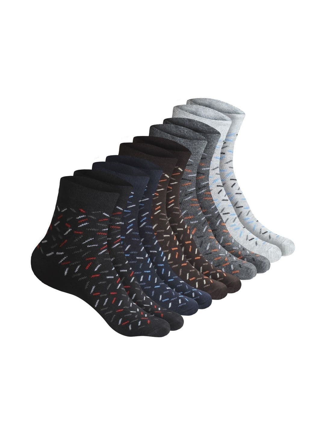 VIPUN Men Pack of 5 Cotton Patterned Ankle Length Socks - view 1