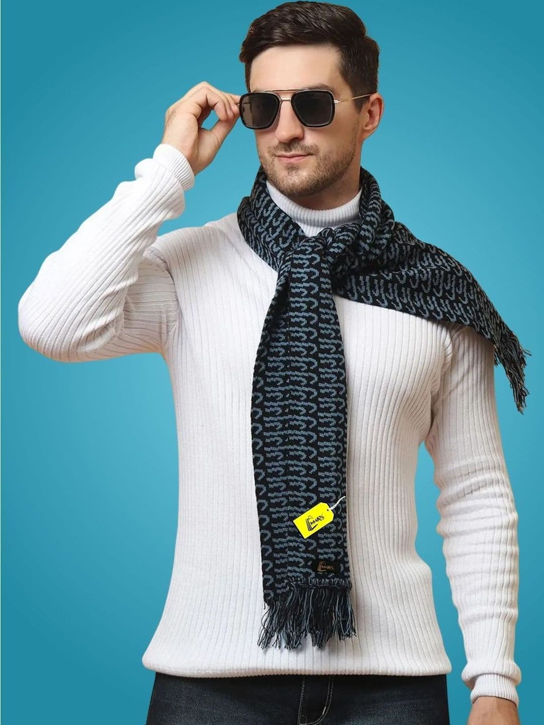 MHAX Men Patterned Merino Wool Mufflers - view 1