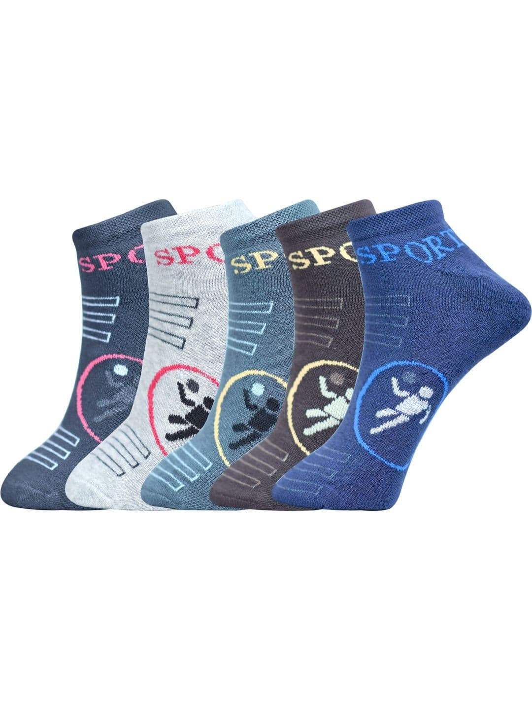 GARUN Men Pack of 5 Cotton Patterned Ankle Length Socks - view 1