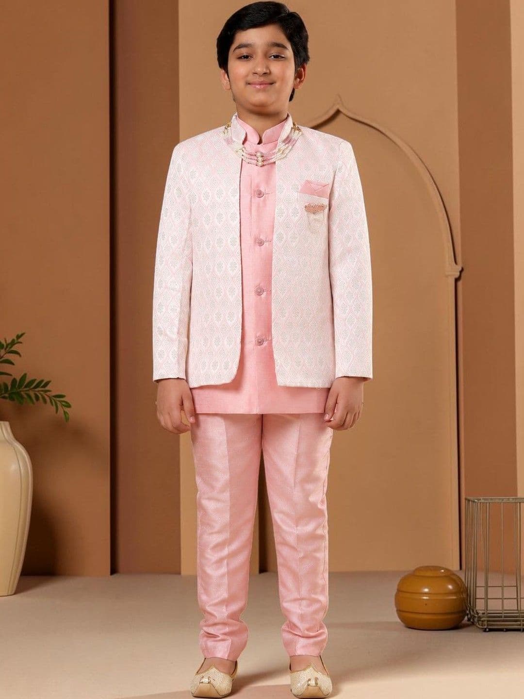 KALINI Boys Self Design Sherwani