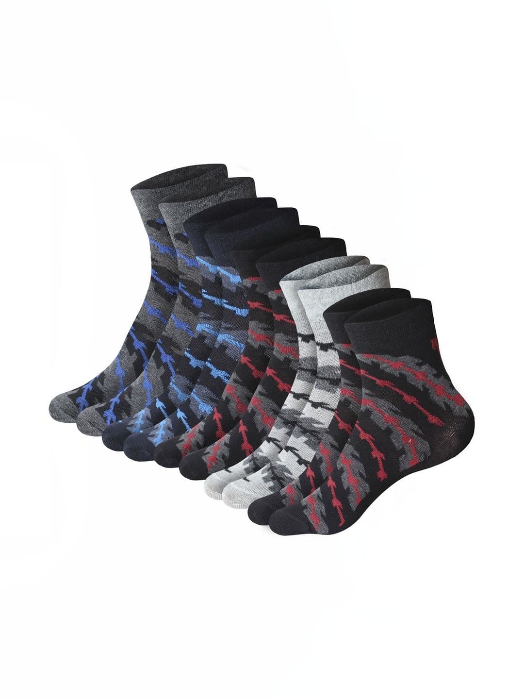 VIPUN Men Pack of 5 Cotton Patterned Above Ankle Socks - view 1