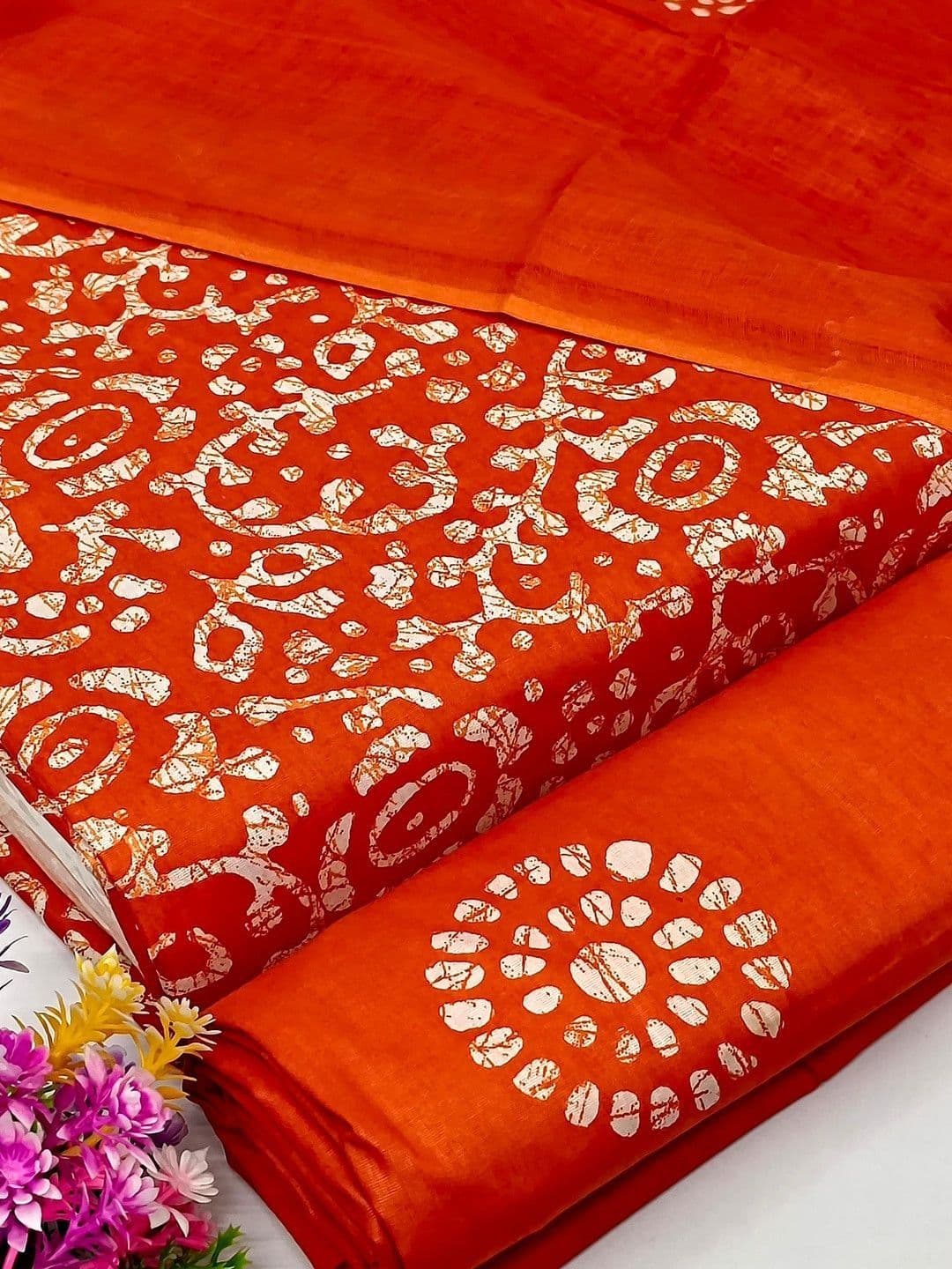 Keshar Printed Pure Cotton Unstitched Dress Material - view 1