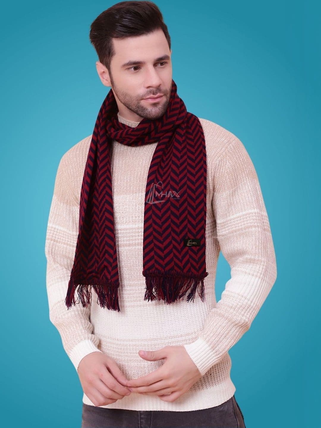 MHAX Men Patterned Merino Wool Mufflers - view 1