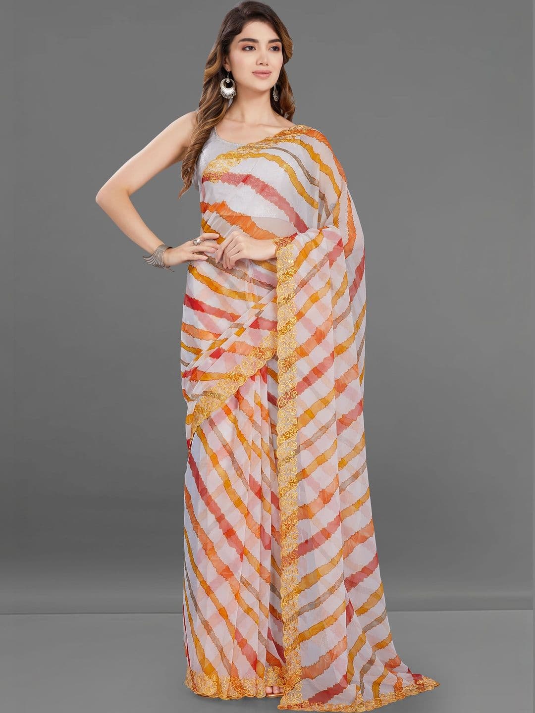 KALINI Leheriya Embroidered Leheriya Saree - view 1
