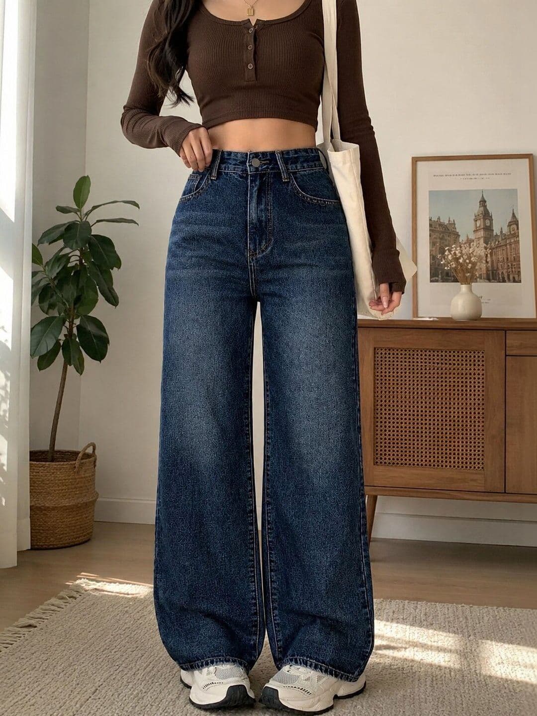 AKACY Women Straight Fit High-Rise Light Fade Stretchable Cotton Jeans - view 1