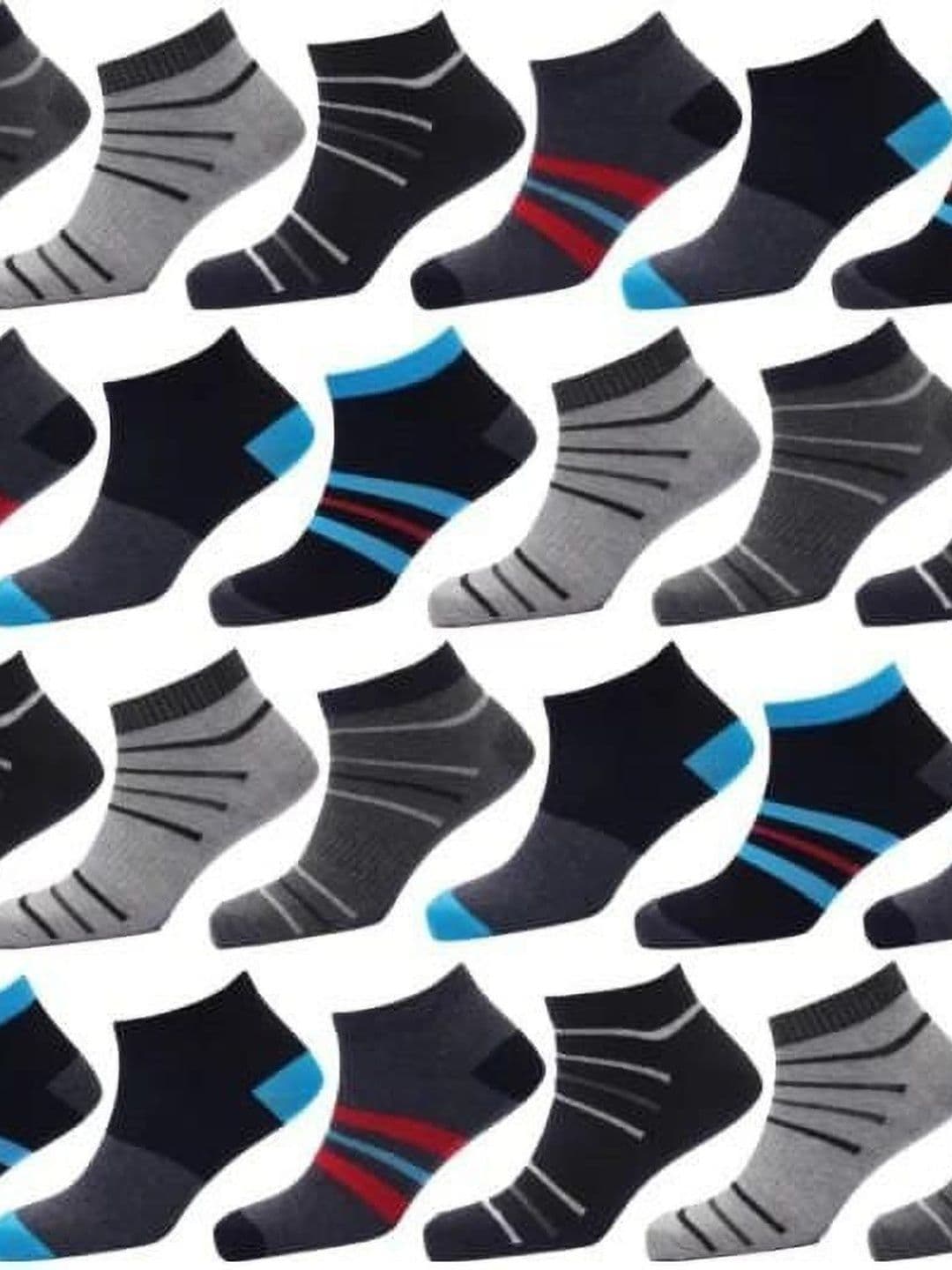 GARUN Men Cotton Striped Ankle Length Socks - view 1