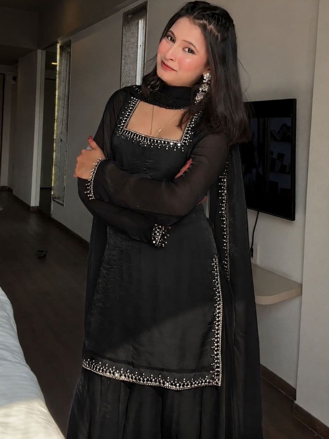 Sharara creations Women Regular Gotta Patti Kurta with Sharara & With Dupatta - view 1