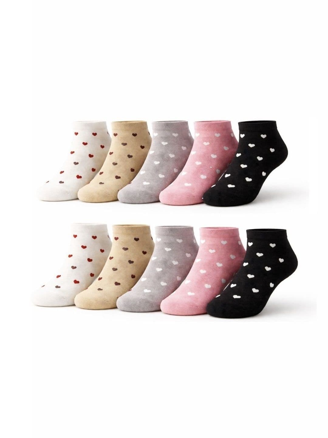VIPUN Unisex Pack of 10 Cotton Patterned Ankle Length Socks - view 1