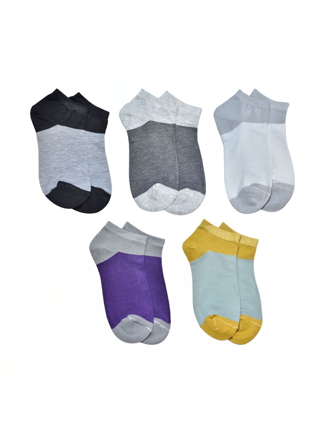 VIPUN Men Pack of 5 Cotton Colourblocked Ankle Length Socks - view 1