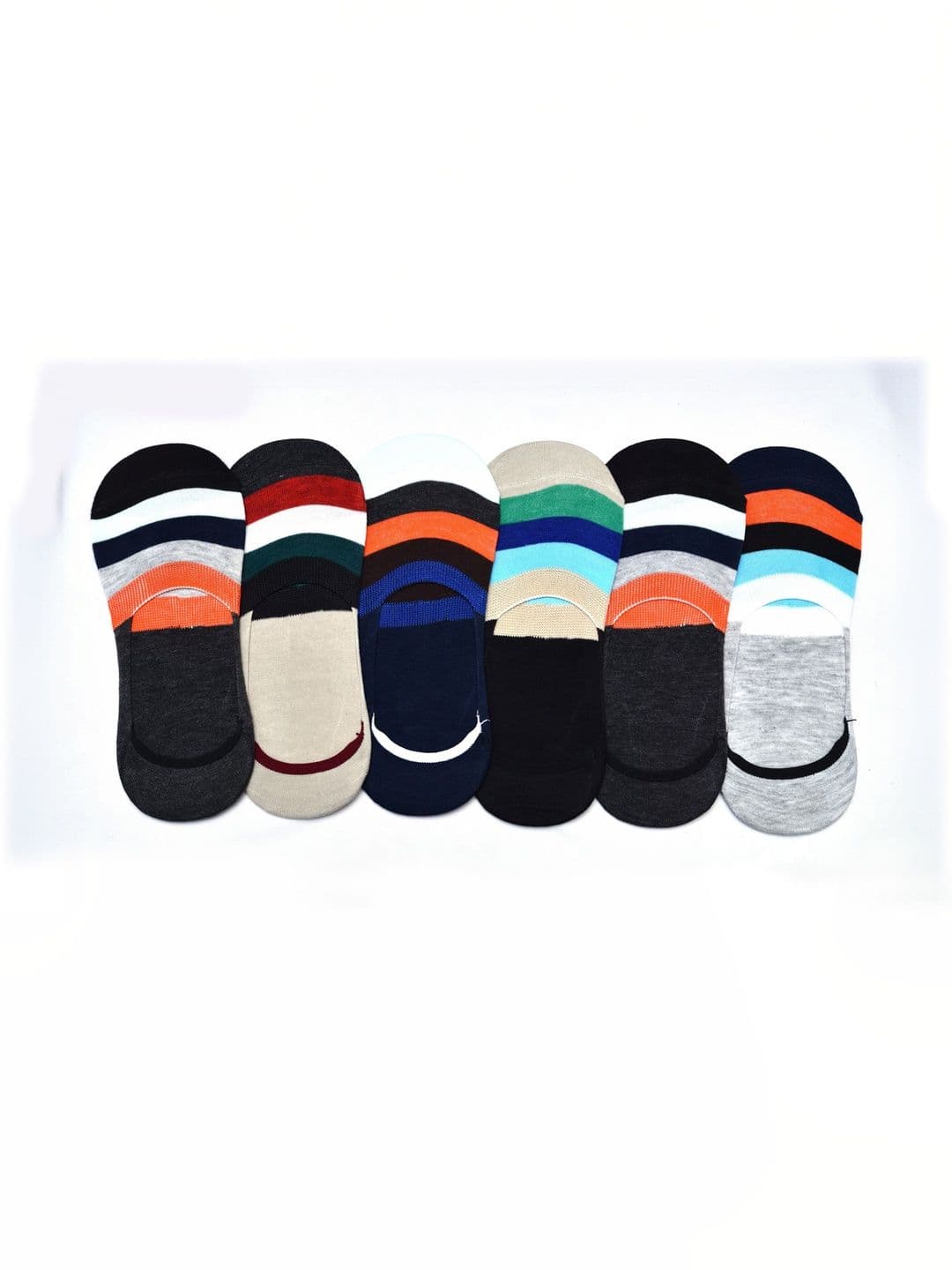VIPUN Men Pack of 6 Cotton Colourblocked Shoe Liners Socks - view 1