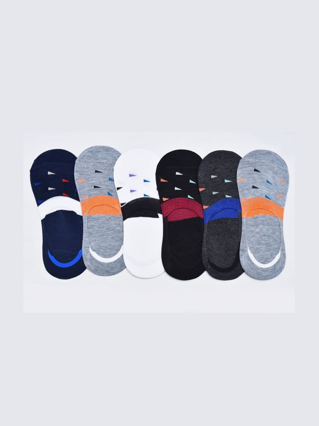 GARUN Unisex Pack of 6 Cotton Patterned Shoe Liners Socks - view 1