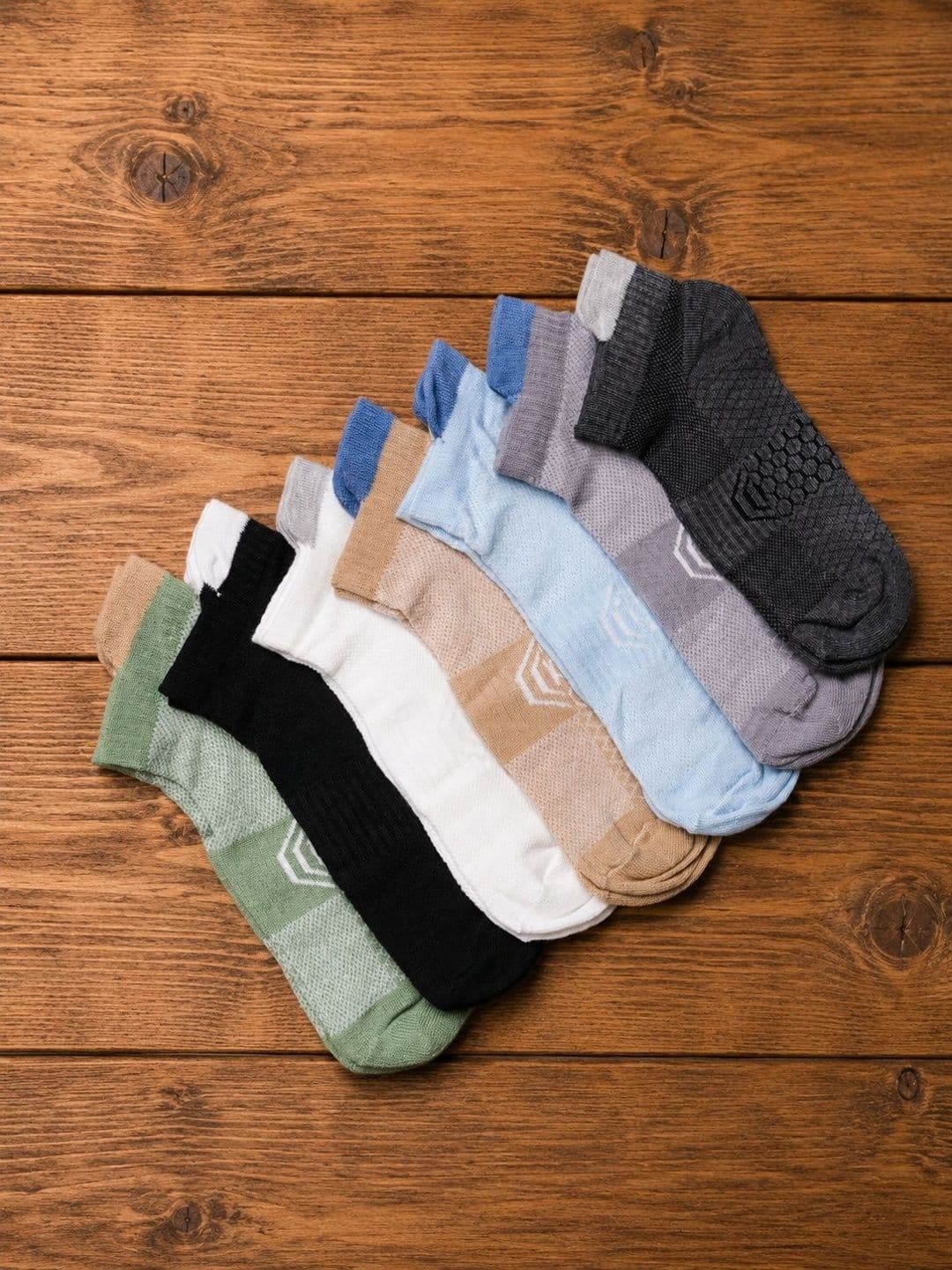 Sloxie Unisex Pack of 7 Cotton Patterned Ankle Length Socks - view 1