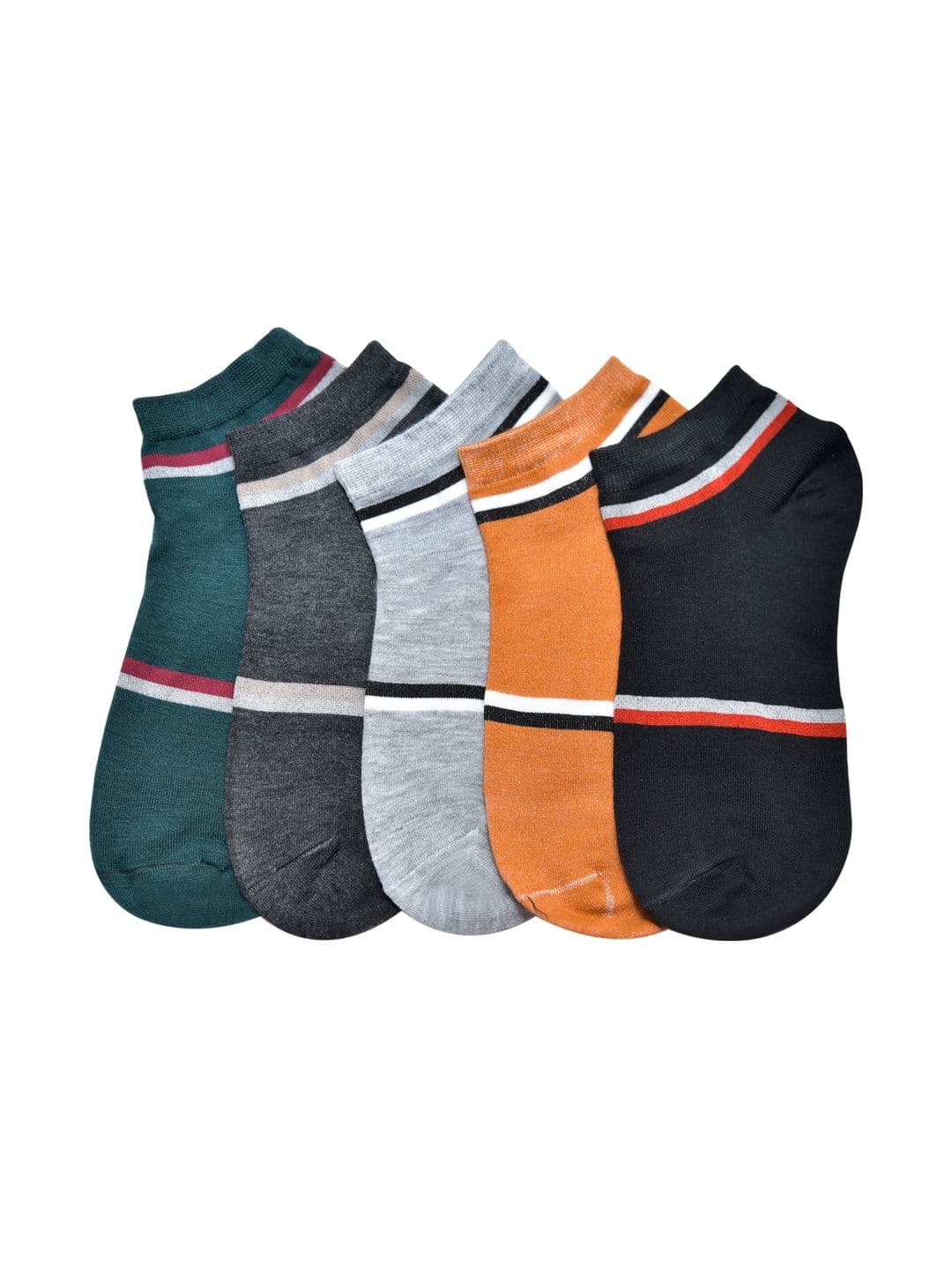 GARUN Unisex Pack of 5 Cotton Striped Ankle Length Socks - view 1