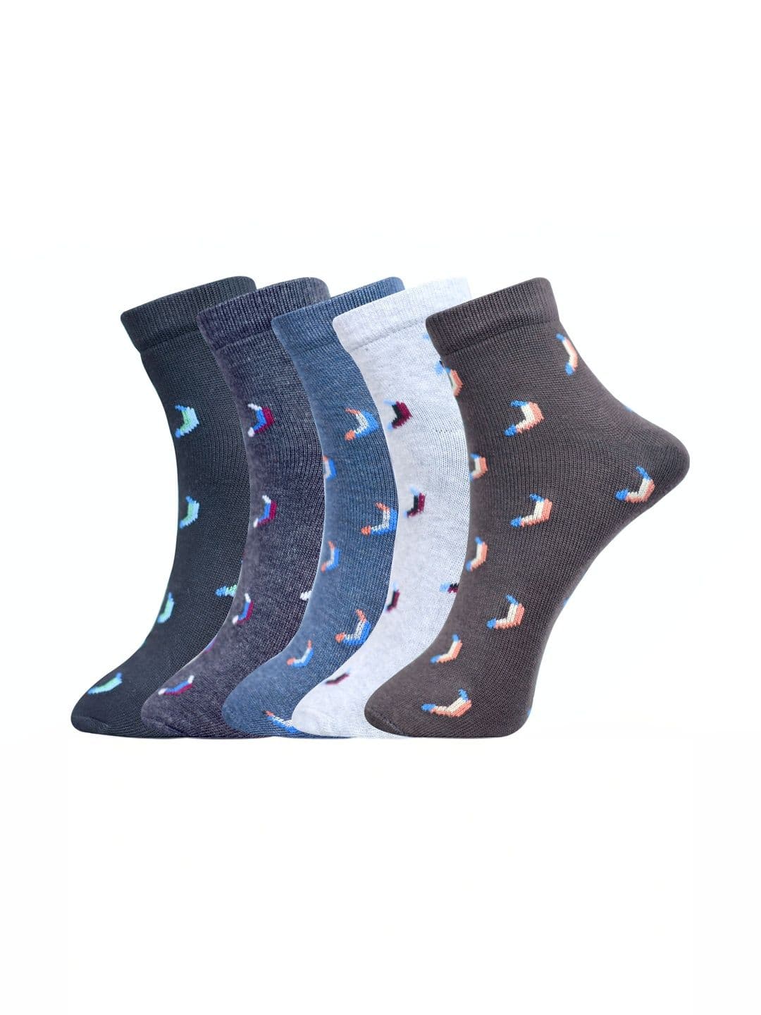 GARUN Men Pack of 5 Cotton Patterned Ankle Length Socks - view 1