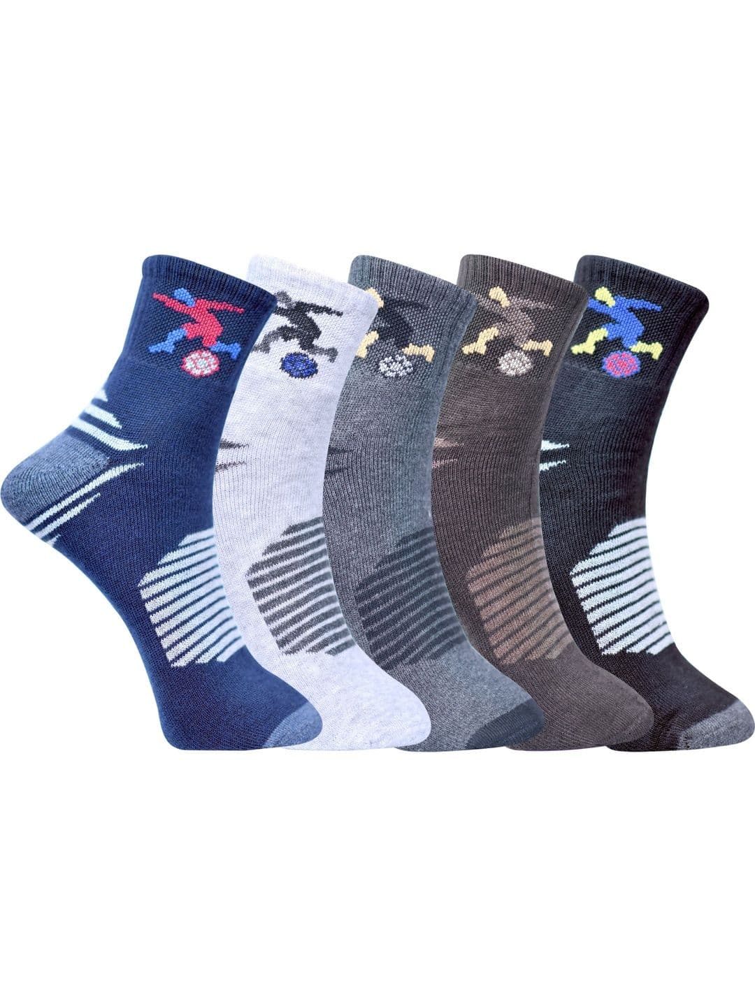 VIPUN Men Pack of 5 Cotton Patterned Calf Length Socks - view 1