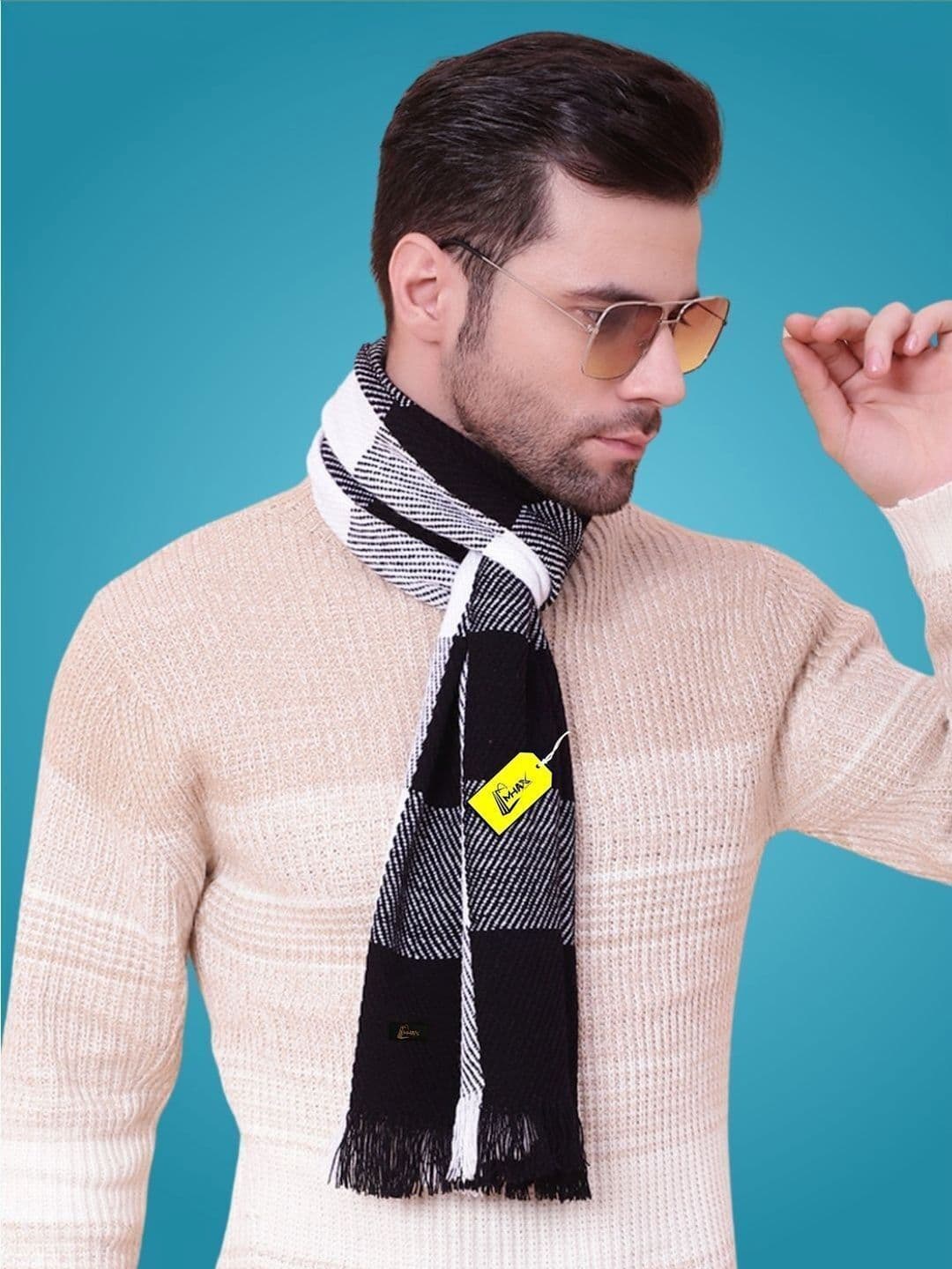 MHAX Men Checked Merino Wool Mufflers - view 1