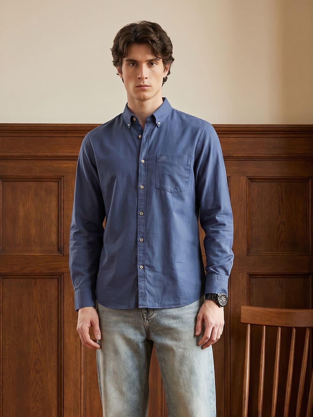 Aeropostale Button-Down Collar Pure Cotton Denim Casual Shirt - view 1