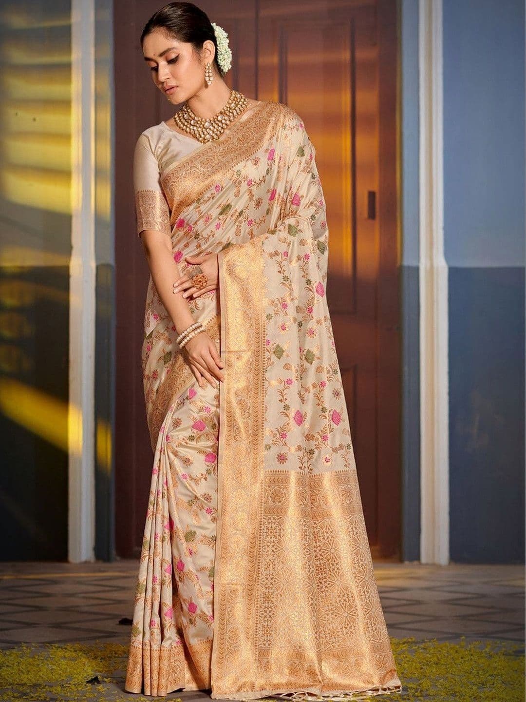 Sutriti Silk Blend Designer Banarasi Saree - view 1