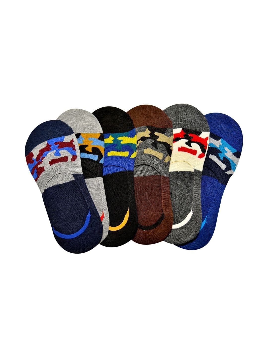 VIPUN Unisex Pack of 6 Cotton Patterned Shoe Liners Socks - view 1