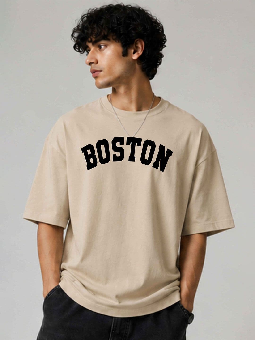 HIOR Men Typography Printed Drop-Shoulder Sleeves T-shirt - view 1