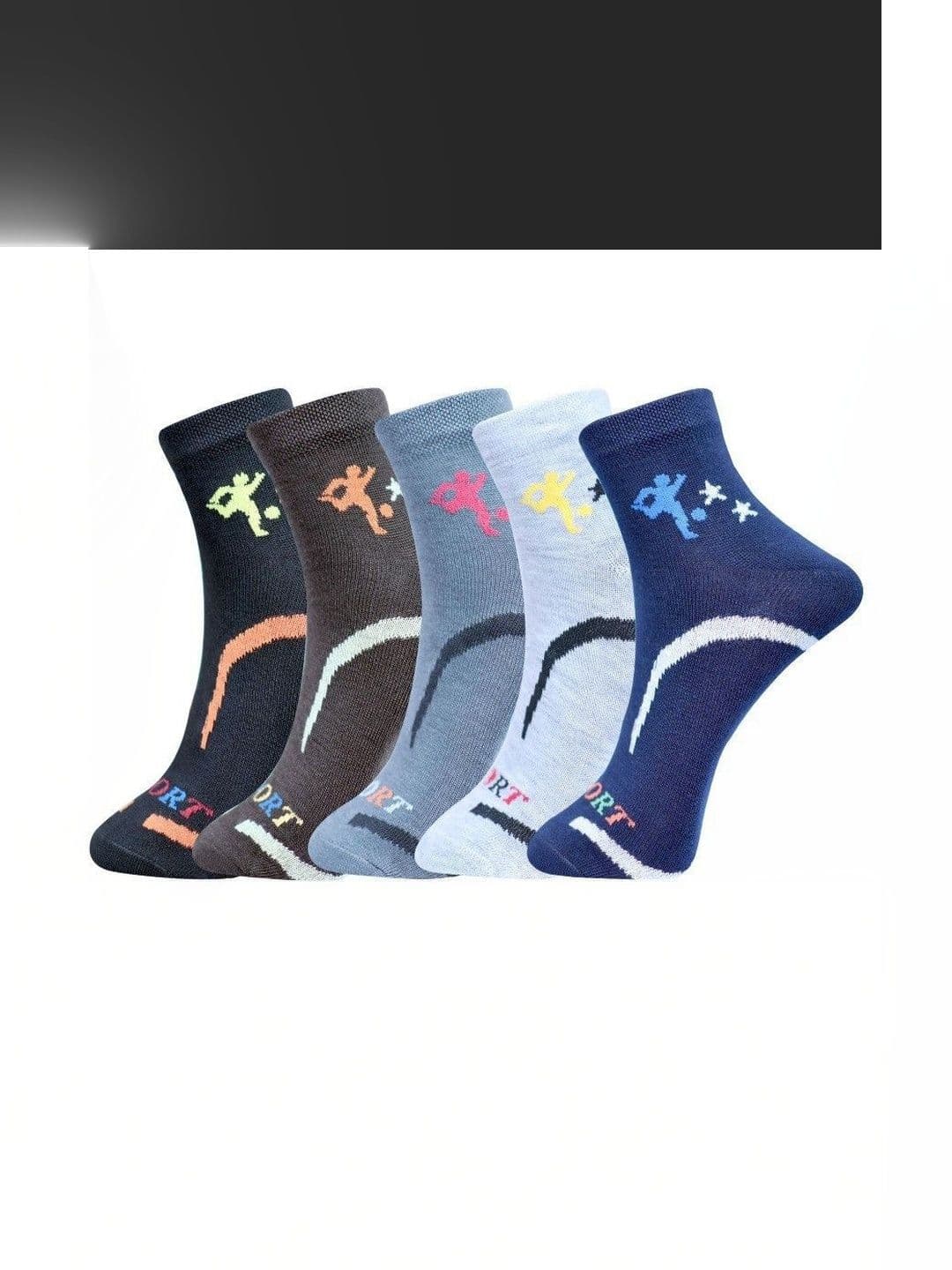 GARUN Men Pack of 5 Cotton Patterned Above Ankle Socks - view 1