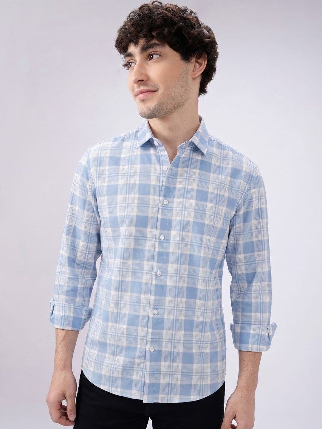 VELKYNOX Men's Regular Fit Gingham Checked Casual Shirt - view 1