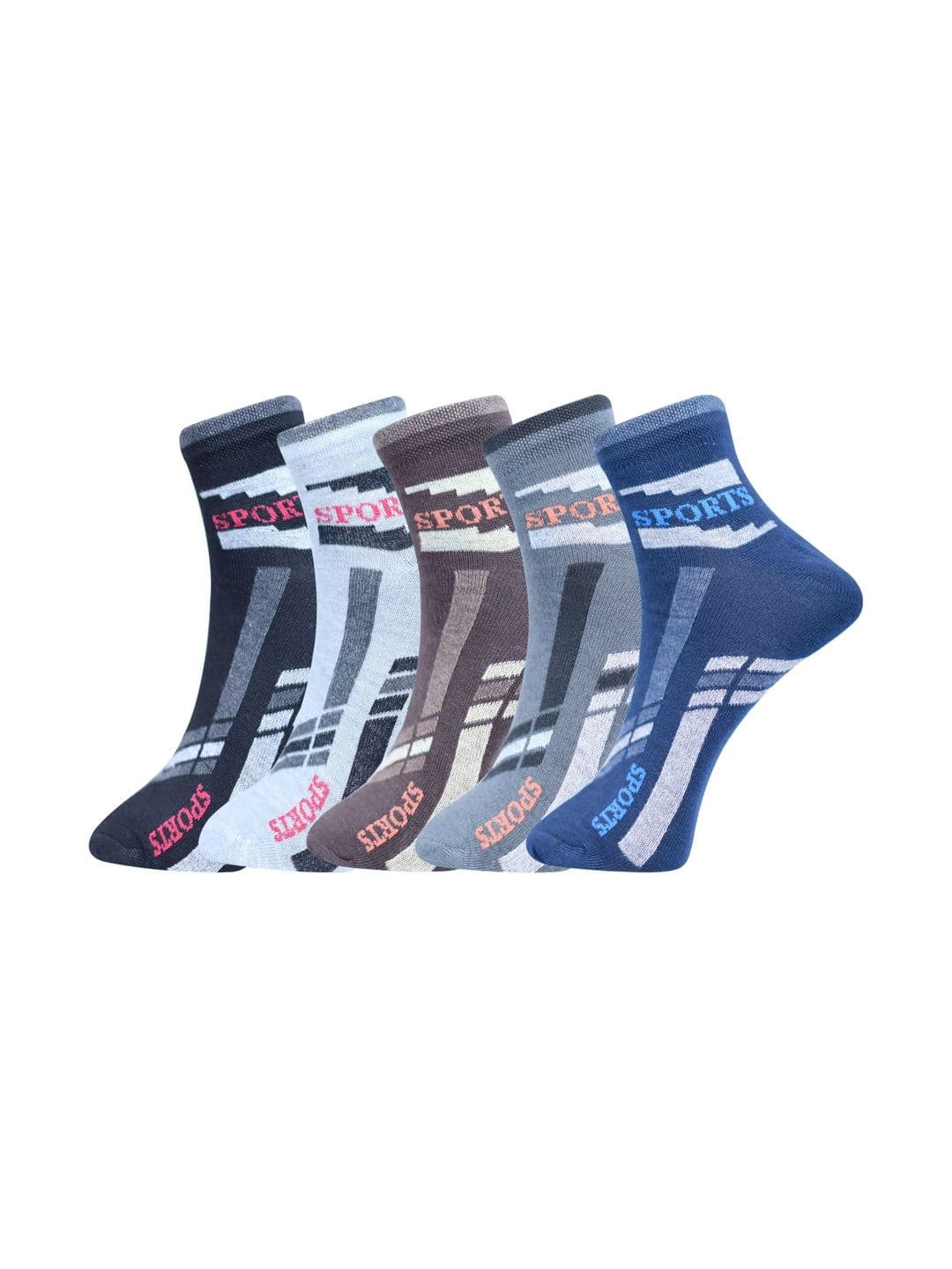 GARUN Men Pack of 5 Cotton Patterned Ankle Length Socks - view 1