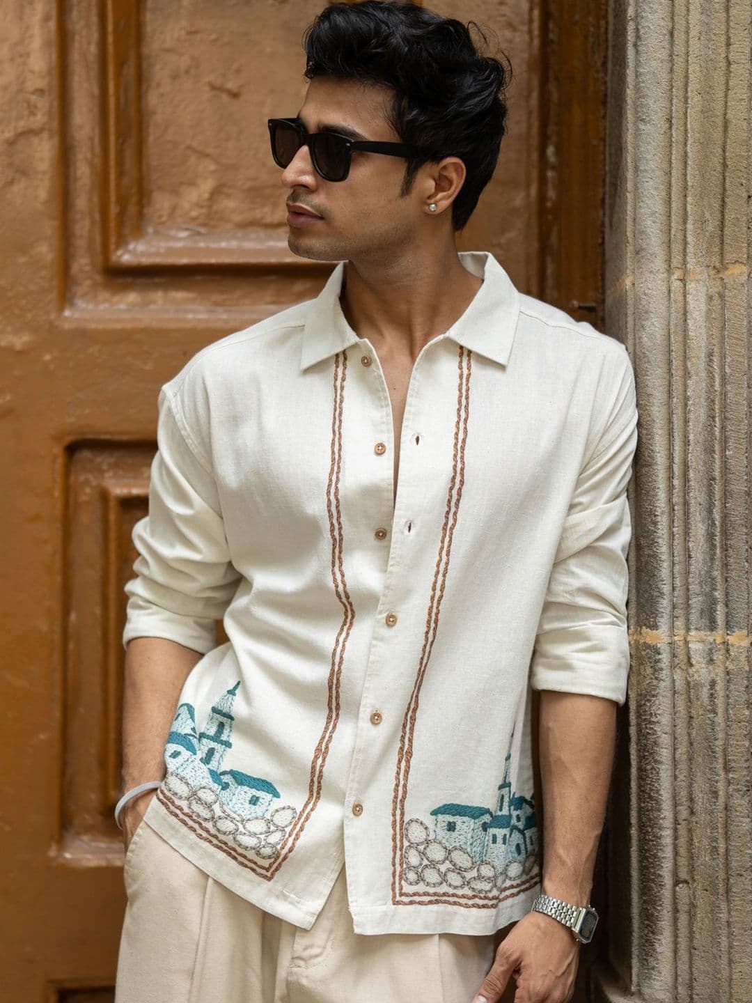 Powerlook Spread Collar Cotton Boxy Casual Shirt - view 1