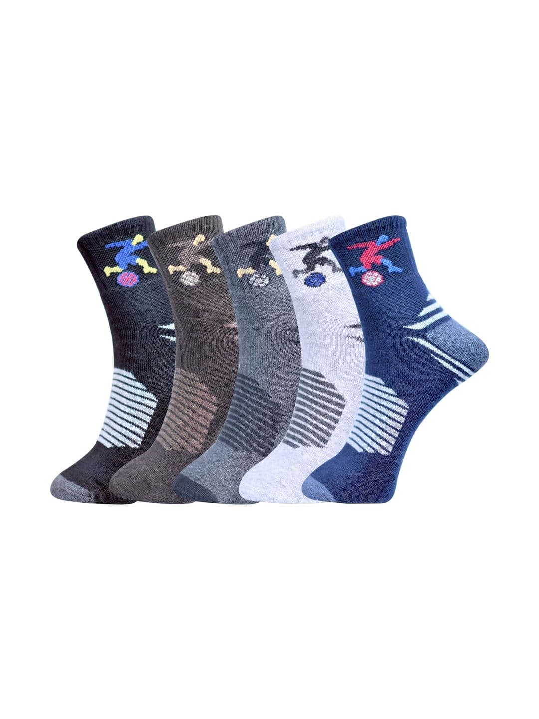 VIPUN Men Pack of 5 Cotton Patterned Ankle Length Socks - view 1