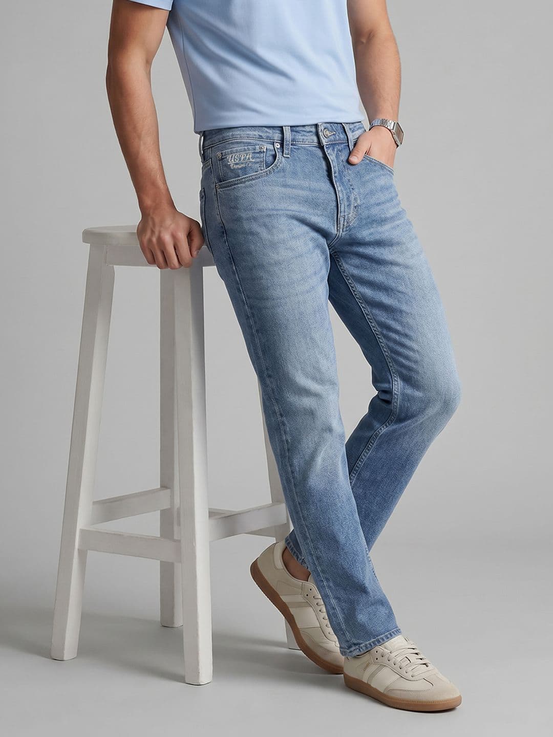 U.S. Polo Assn. Denim Co. Men Harold-Slim Straight Fit Heavy Fade Stretchable Jeans - view 1