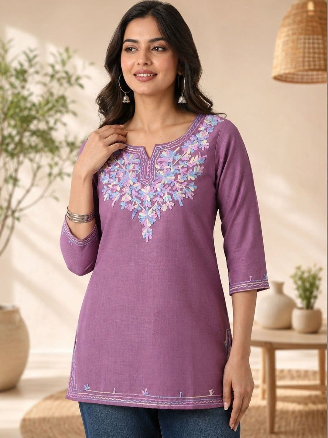 KALINI Embroidered Thread Work Kurti - view 1