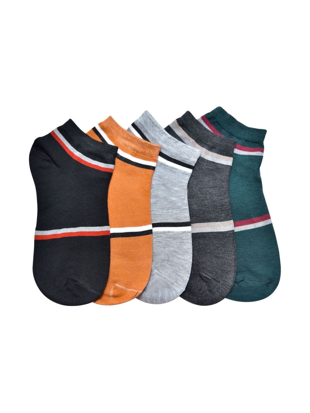 VIPUN Unisex Pack of 5 Cotton Striped Ankle Length Socks - view 1