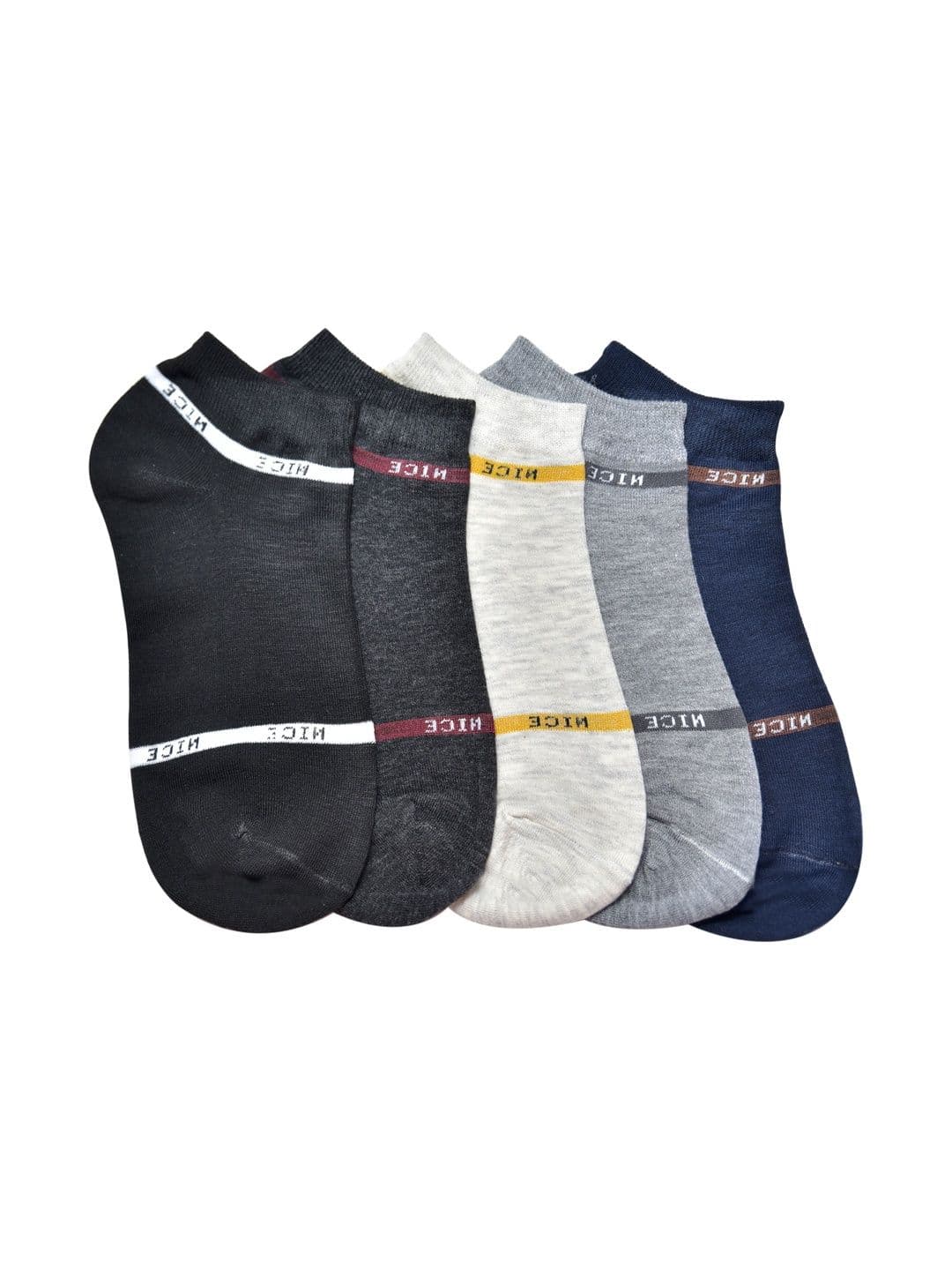 VIPUN Men Pack of 5 Cotton Colourblocked Ankle Length Socks - view 1
