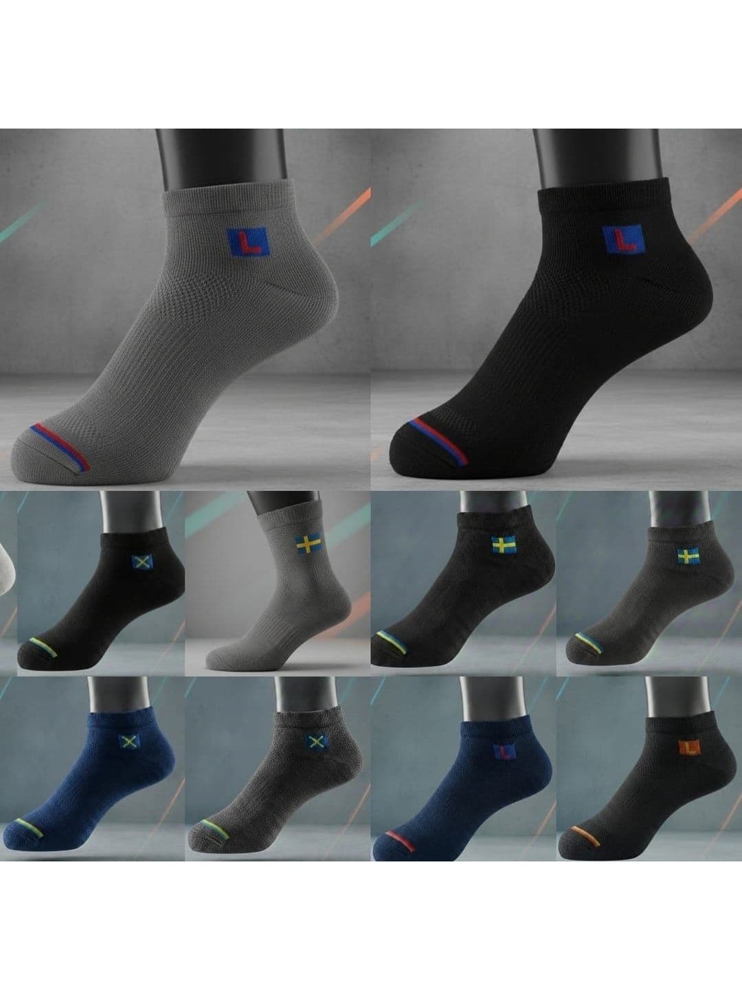 GARUN Men Pack of 10 Cotton Ankle Length Socks - view 1